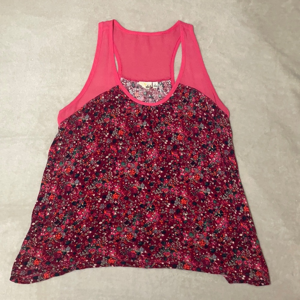 Pink floral tank top